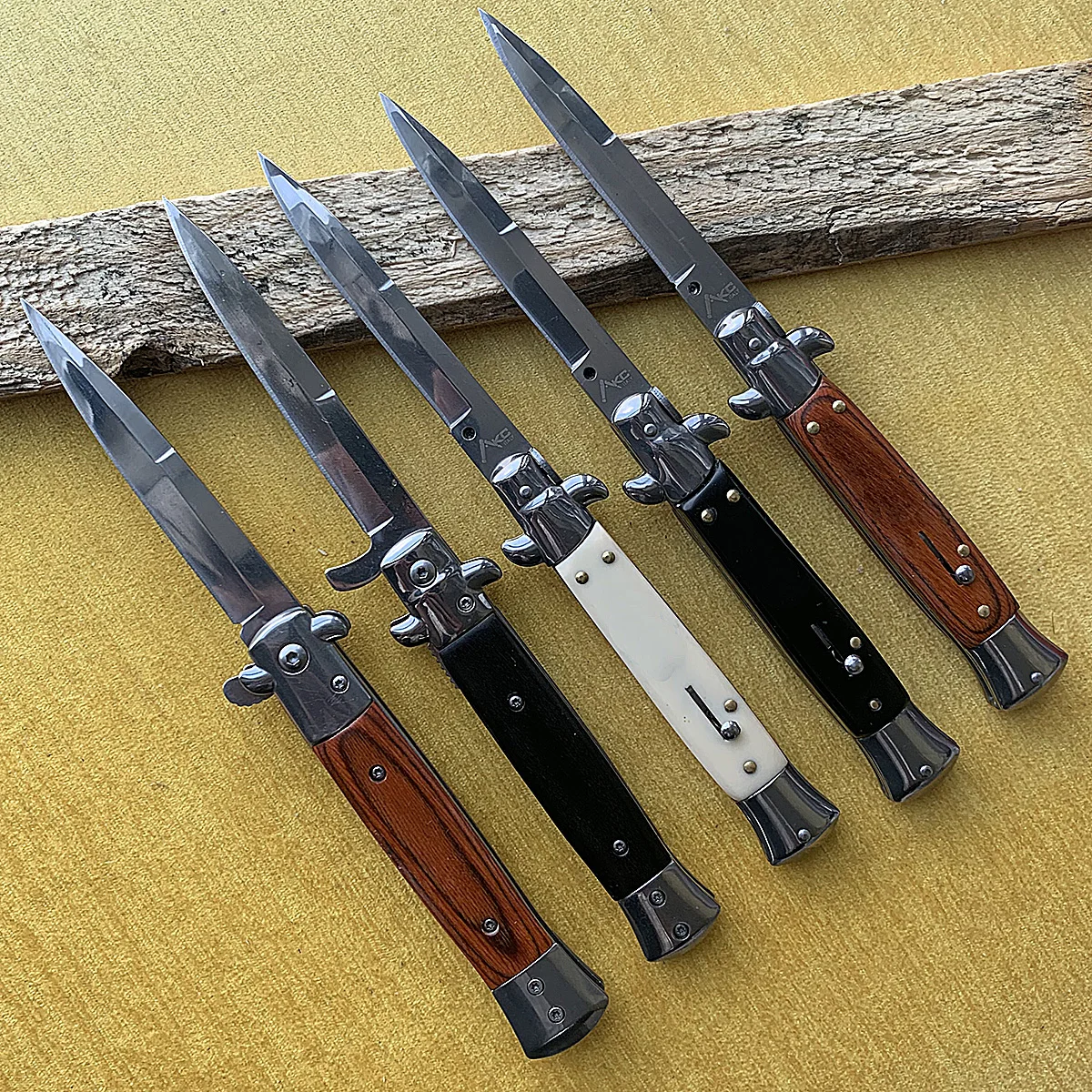 Italian 11" Godfather Folding Knife 440c Blade Acrylic Handle Pocket