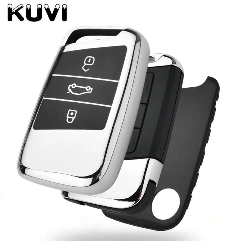 Soft TPU Car Remote Key Case Cover Holder Shell Fob For Volkswagen VW Magotan Passat B8 For Skoda Superb A7 Accessories key case cover,key case,car key shell,remote control case cover