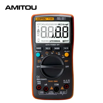 

T105 Intelligent Protection Digital Multimeter AC/DC Ammeter Voltmeter Auto Multimetro Temperature Resistance Capacitance Tester
