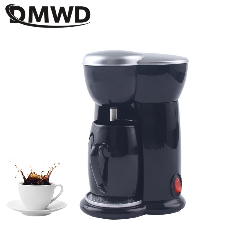 DMWD 140ML Mini American Coffee Machine Automatic Drip Coffee Maker Single Cup Coffee Maker for Home And Office 110/220V