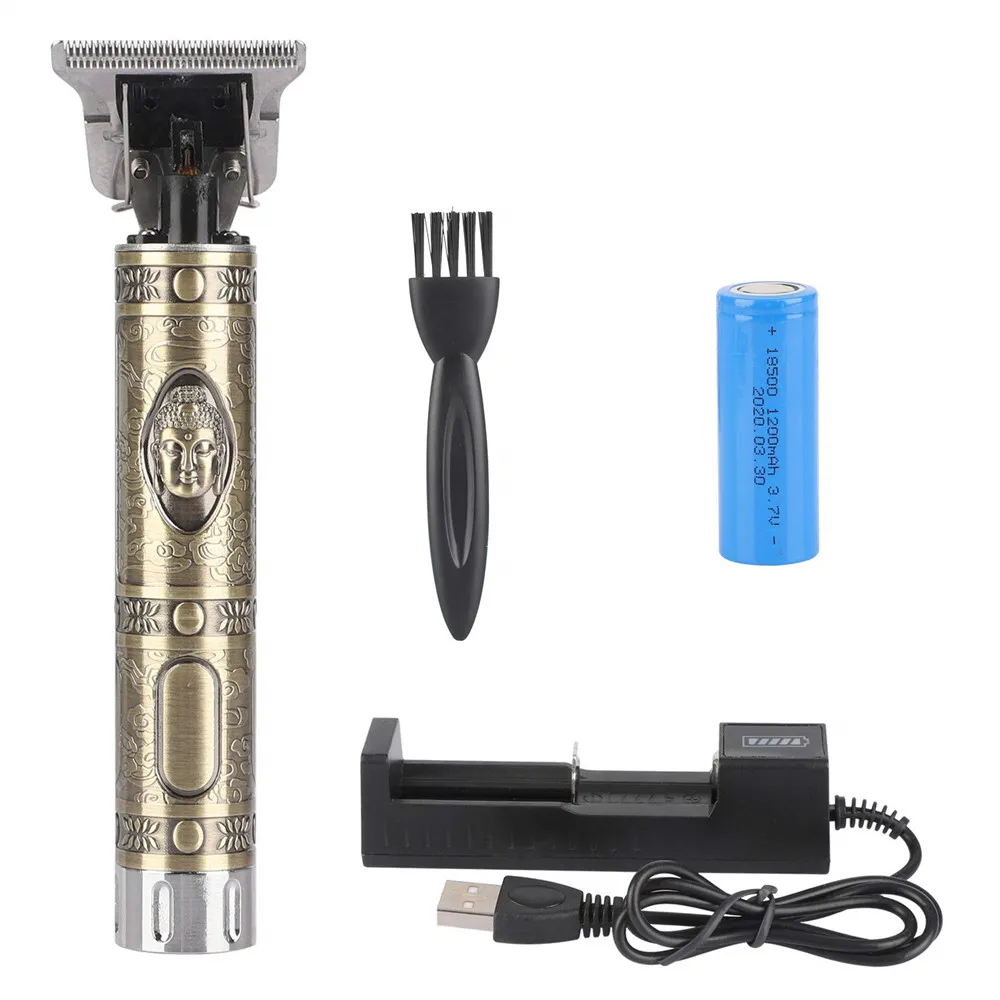 Hairdresser Hair Clip Electric Rechargeable Outliner Grooming Cordless T-Blade Trimmer for Men 0.1mm Baldheaded Hair Clippers