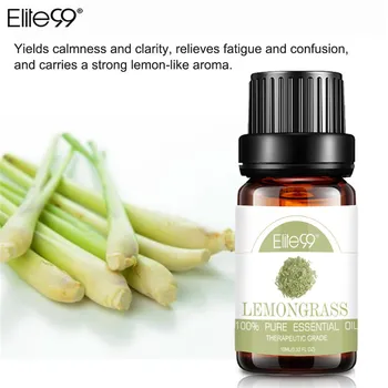 

Elite99 10ml Lemongrass Pure Essential Oils Aromatherapy Diffusers Essential Oils Massage Relieve Stress Oil Help Sleep Air Care