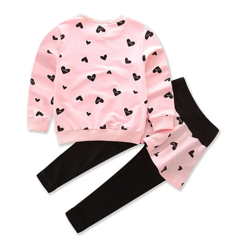 Комплект одежды для детей; сезон весна-осень; свитер с длинными рукавами; брючный костюм; милая розовая одежда для девочек; От 2 до 7 лет для девочек; комплект из двух предметов - Цвет: pink