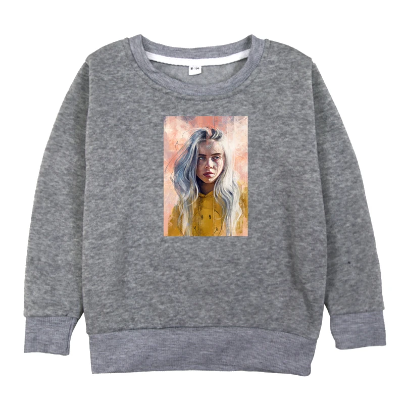 Hoodies 5 От 2 до 14 лет толстовки для девочек с принтом Billie Eilish, Bebe Fille, детская зимняя толстовка с капюшоном, одежда для маленьких девочек, футболки с длинными рукавами для мальчиков - Цвет: Hoodies 5