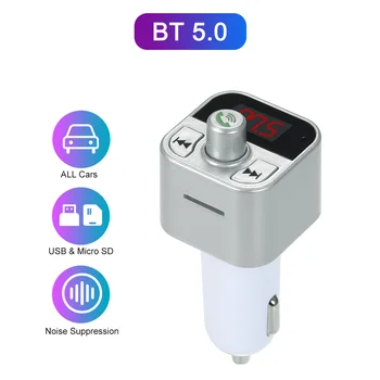 

Car MP3/WAV Music Player BT 5.0 FM Modulator Transmitter Wireless Handsfree Audio Receiver Dual USB Chargers