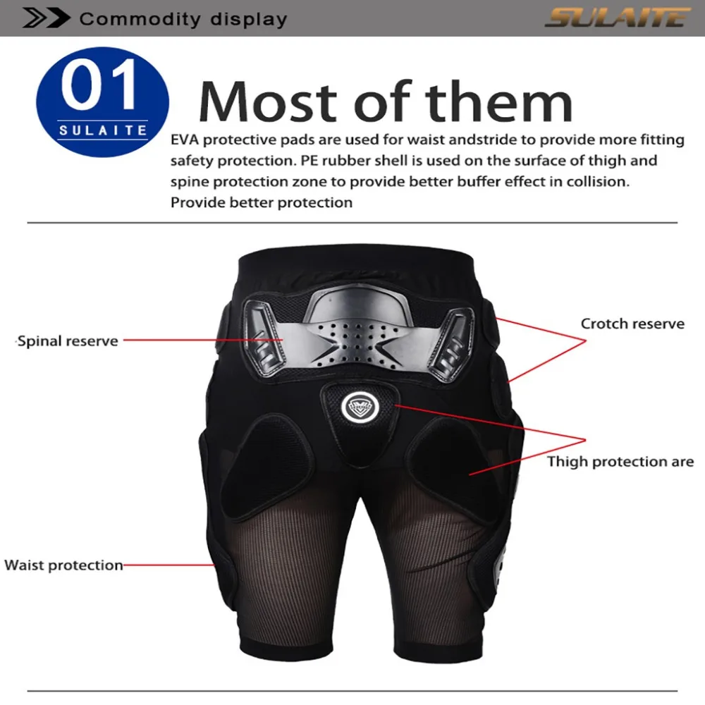 Motorbike Protective Pants Body Shorts Gear for Motorcycle Motocross Racing Ski #4O10 (4)