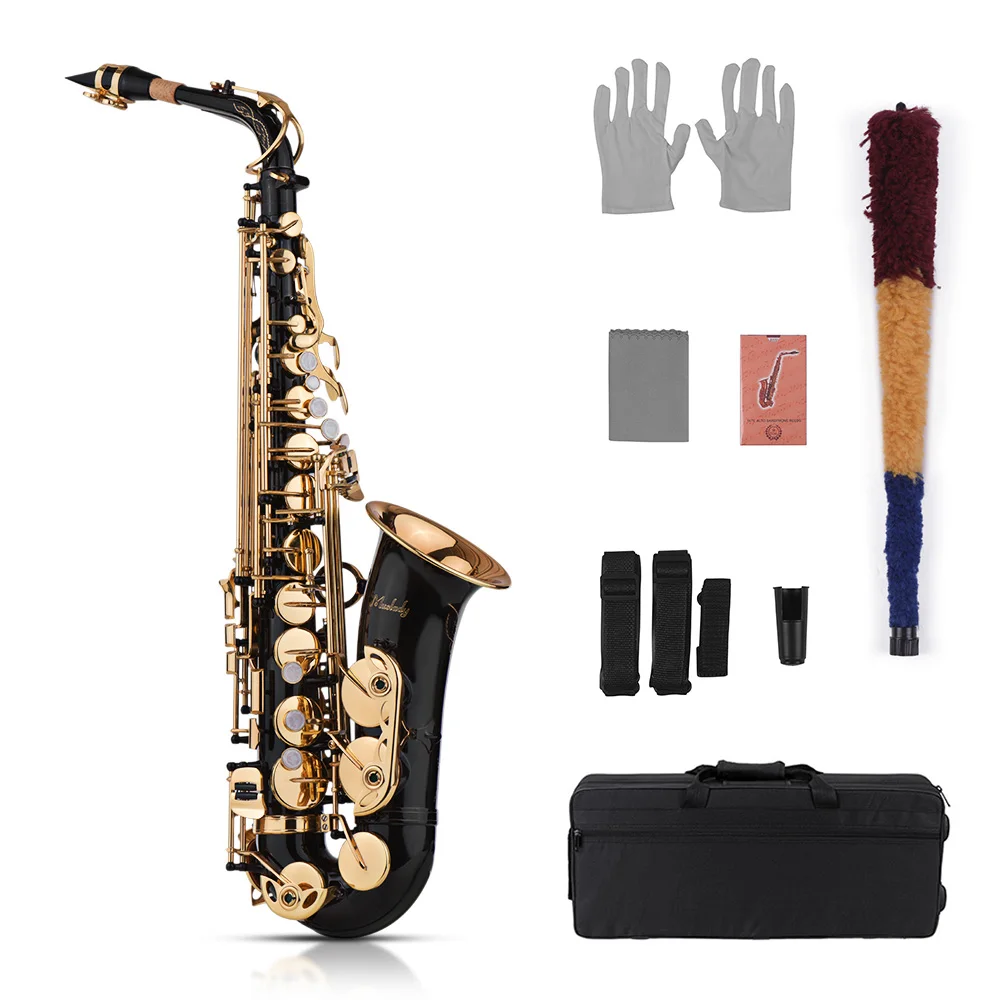 Мусдамский инструмент по дереву Eb Alto Sax латунный лакированный золотой ключ 82Z с