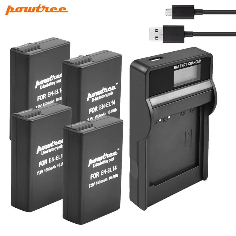 Зарядное устройство Powtree 1500 мАч для Nikon P7800 P7700 P7100 P7000 D5500 D5300 D5200 D3200|Цифровые