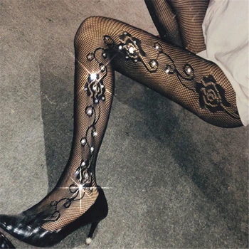 

Sexy Tights Pantyhose Open Crotch Sexy Stockings Diamond Carnival Shiny Medias De Mujer Rhinestone Stockings Collant Femme SW176