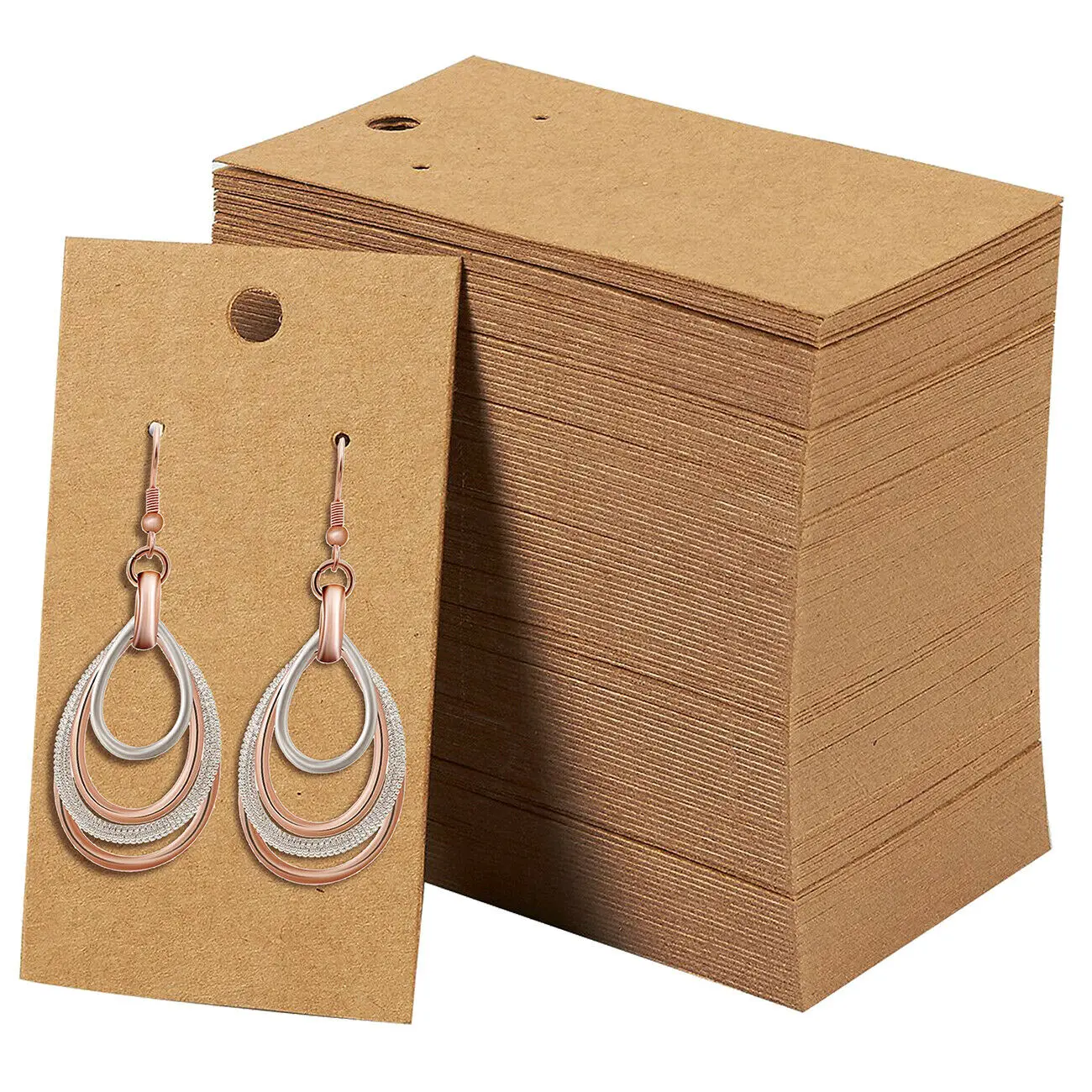 

Earring Cards for Display 220 Pcs Kraft Paper Earring Display Cards 2x3.5 Inches