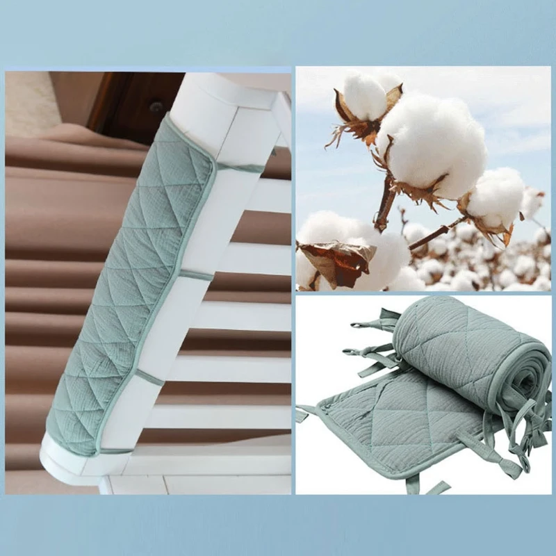Cotton Crib Bumper Protection Wrap Edge Baby Anti-bite Bed Fence Guardrail Rail Cover Safe Teething Protector Baby Stuff P31B