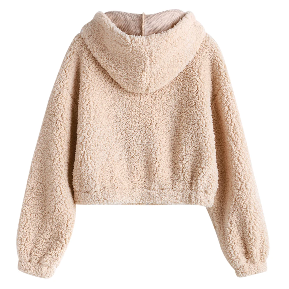 fluffy zip up teddy coat