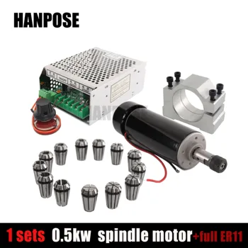 

Air cooling spindle DC motor + power + CNC ER11 collet 500W For 3D Printer Monitor Equipment