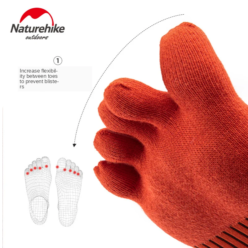 Naturehike New Getting Started Running Five Finger Socks Running Coolmax Men And Women Hygroscopic Sports Socks Marathon
