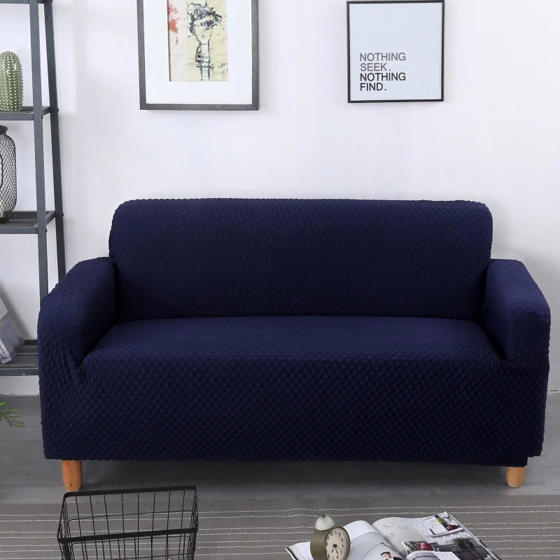 Трикотажные клетчатые эластичные Чехлы для диванов, чехлы для диванов для гостиной, чехлы для диванов, секционные чехлы для диванов - Цвет: Royal Blue