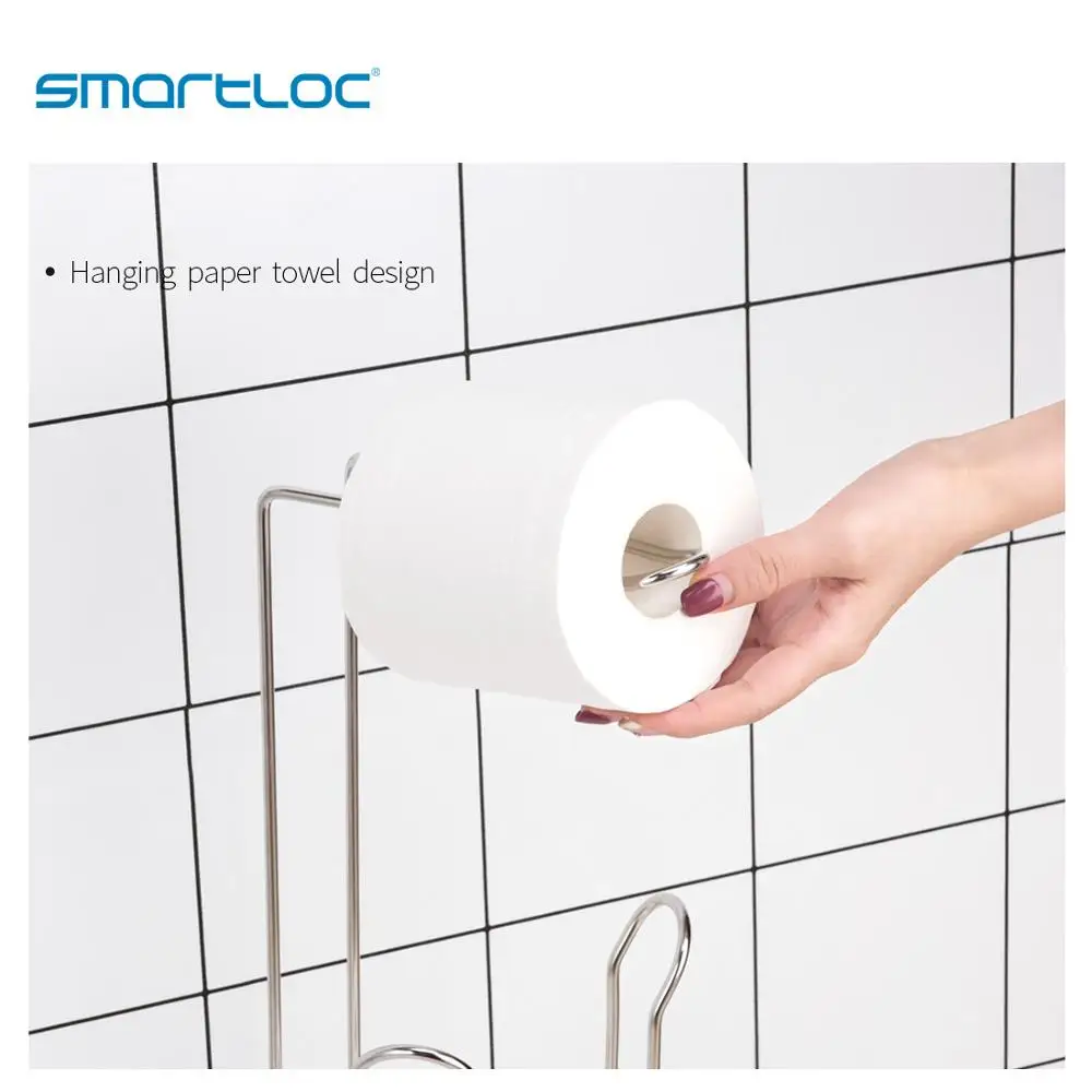 smartloc S/S Large Stand Toilet Paper Holder Tissue Roll Rack Bathroom Storage Container Bath Accessories Kitchen Organizer