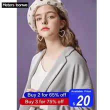 Metersbonwe, осенне-зимнее кашемировое базовое пальто, Тренч, Женское пальто, ветровка, открытая стежка, длинная теплая верхняя одежда