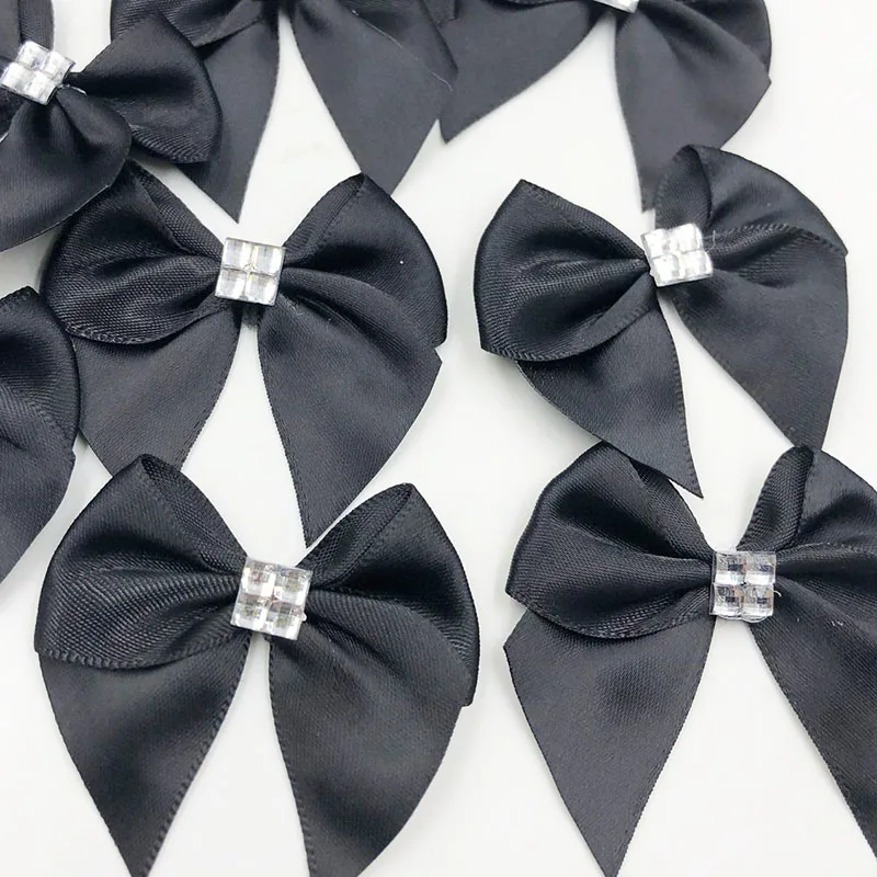40PC Ribbon Bows Flower the Rhinestone Appliques Sewing Craft Lots Upick B227 satin ribbons,ribbon decoration,ribbon supplies