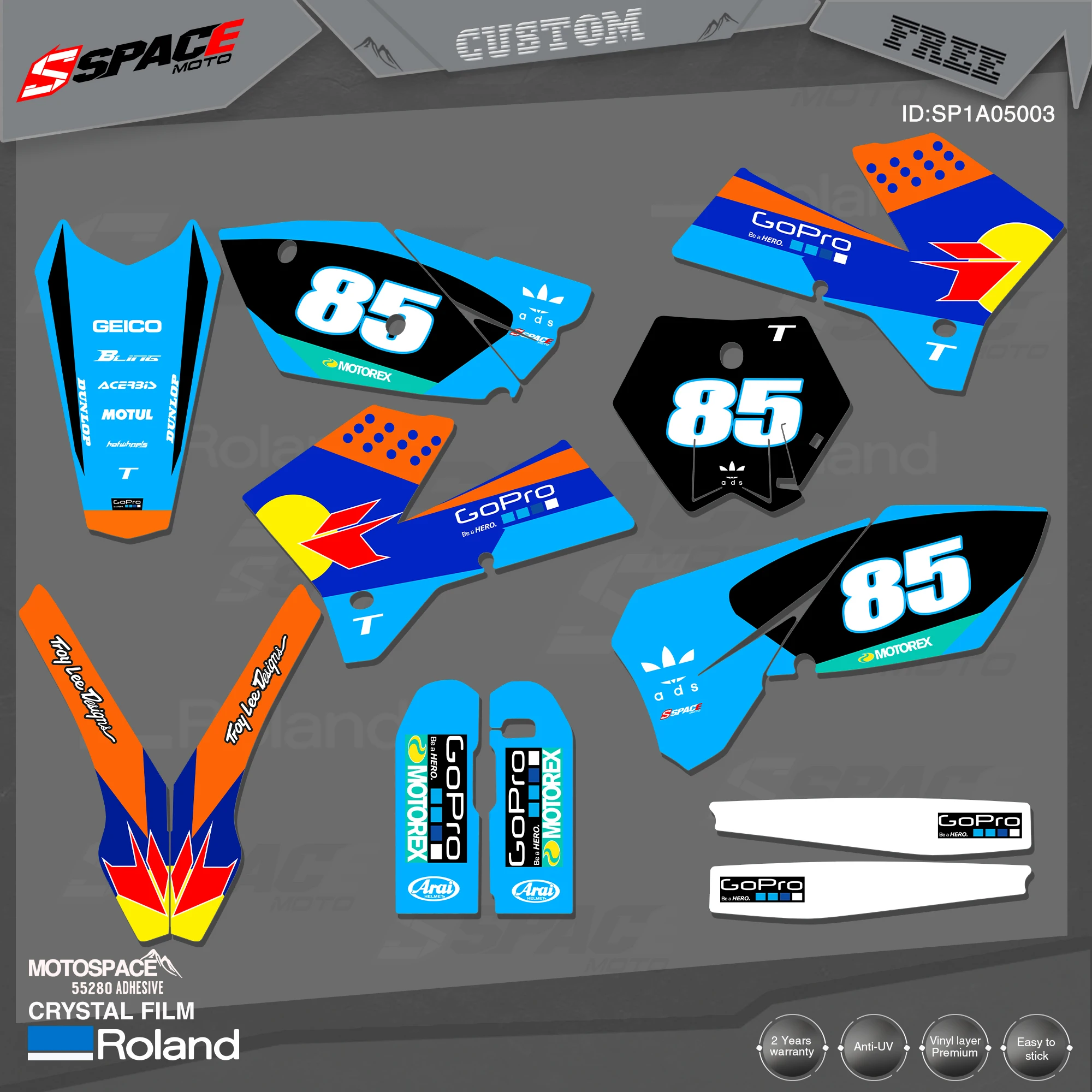 

Графические фоны MotoSpace Custom Team, наклейки 3M, Набор наклеек для KTM основных моделей 06-07XCF 05-07EXC 06-07XCW 003