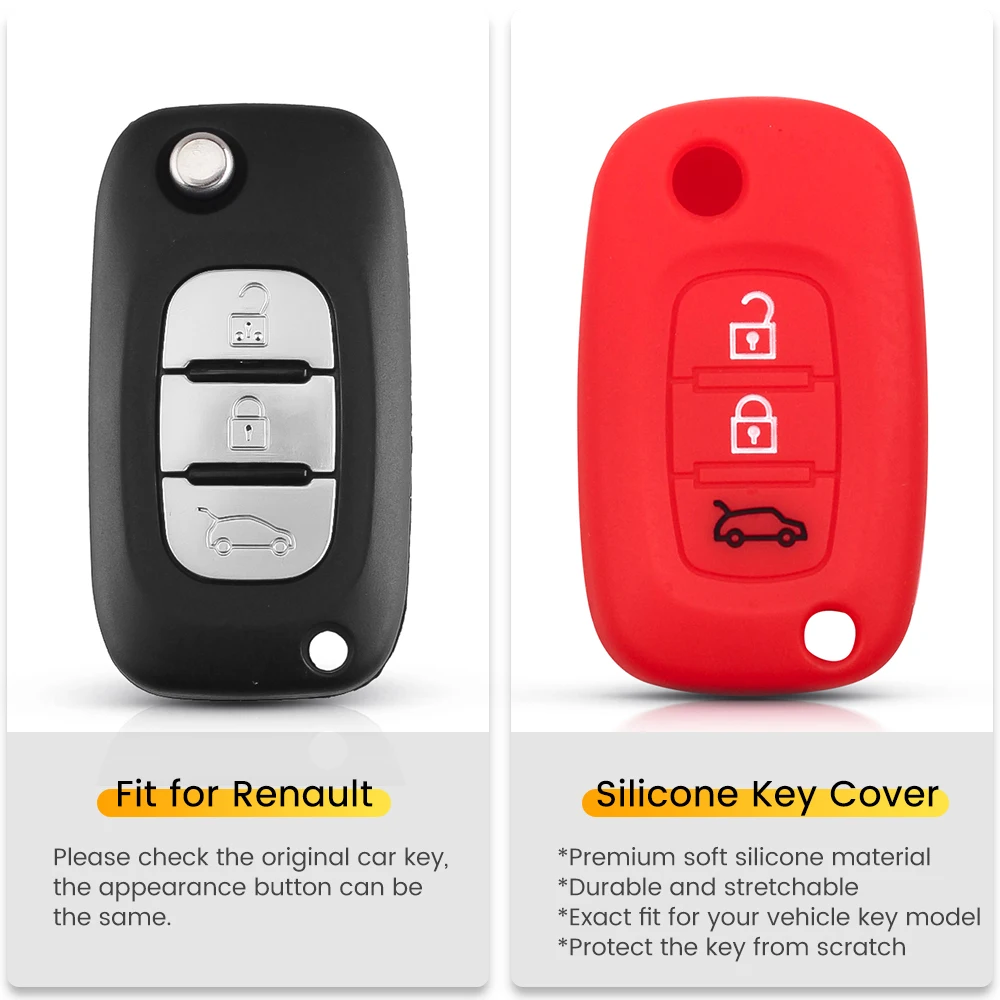 KEYYOU Silicone Case Body Protection 3 Button for Renault for LADA Priora Sedan sport Kalina Granta Vesta X-Ray XRay Premium