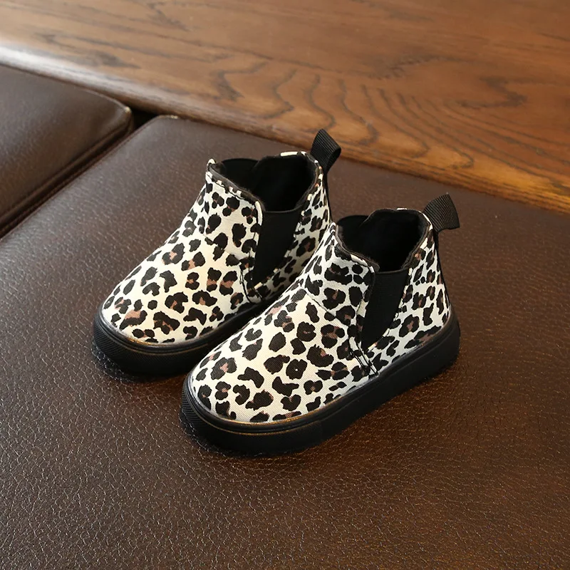 

Kids Baby Boots Girls Boys Leopard Winter Warm Soft Short Boots Casual Shoes Slip-on Rubber Boots For Girls