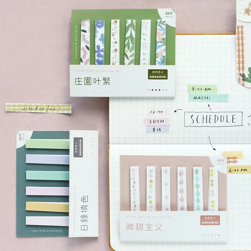 60 листов Kawaii Plant memo pad самоклеящиеся N Times Липкие заметки милый блокнот для детских