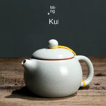 

Ru Xi Shi Pot Azure Tea Pot Ceramic Large Size Single Teapot Tea Pot with Infuser Tea Pot Porcelain Teapot Chrysanthemum Tea