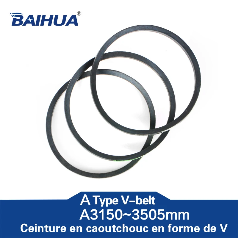 BAI HUA A Type A3150~3505mm Hard Wire Rubber Drive Inner Length Girth Industrial Transmission Agricultural Machinery V Belt |
