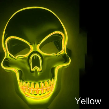 

Led Mask Fashion Halloween Party Masque Masquerade Masks Neon Light Glow In The Dark Mascara Horror Maska Glowing