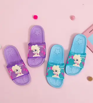 

Children girls summer Sofia Princess PVC beach Slippers Non-slip flip flop home bath shoes D08 24-39 5kinds XQ01