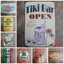 20X30cm Metal estaño signo Tiki Bar abierto Pub Vintage Retro Poster Cafe Art (¡visita nuestra tienda, más productos!)