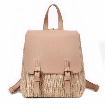 

New Straw Backpack For Women Teenager Girls Shoulder Bag Casual Female Travel Daypack Feminina 2020 High Capacity Rucksack