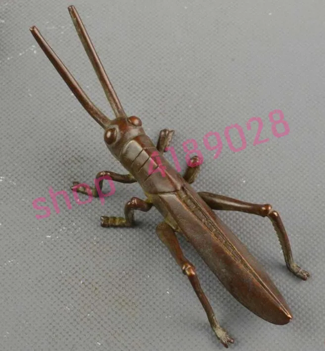 

Pure red copper,, solid insect (grasshopper), tea pet ornament, handicraft collection.