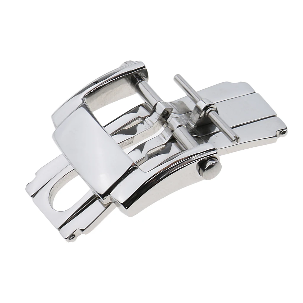 18mm Stainless Steel Deployment Clasp Folding Push Buckle For Leather Straps