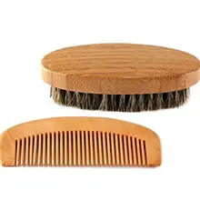 2 шт./компл. натуральный кабан щетины помазок Мужская щетка для усов Военная круглая деревянная ручка гребень стиль костюм