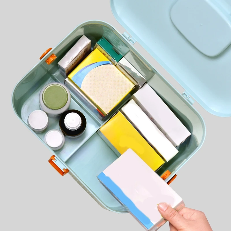 Аптечка первой помощи, медицинская коробка, органайзер, многослойная аптечка, настольная аптечка для экстренной помощи, косметический медицинский набор, пластиковый контейнер, коробка