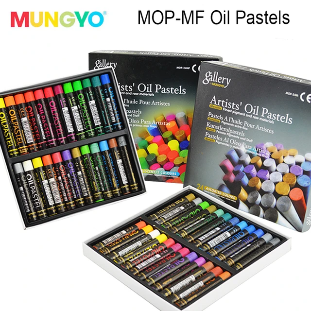 Mungyo 12/24 Colors Fluorescent Soft Oil Pastel Dry Metallic