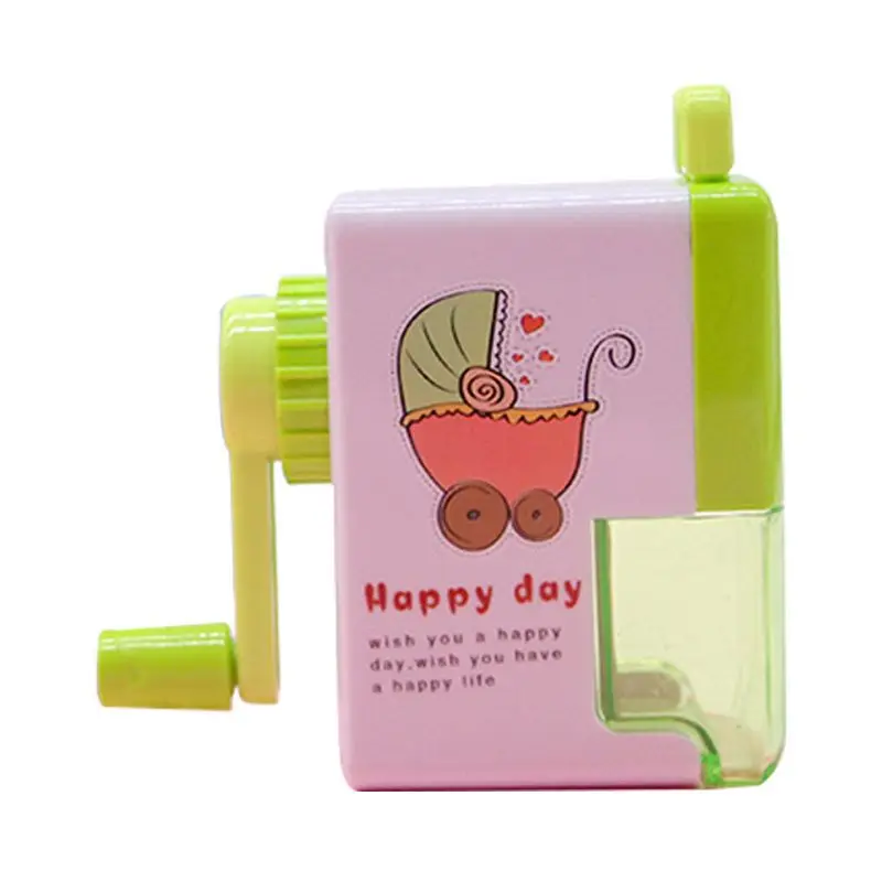 Green Kawaii Мультфильм Механическая точилка для карандашей ABS Материал Escolar Papelaria офисные школьные принадлежности K92C - Цвет: Green