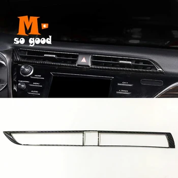 

Car Central Air Condition Outlet Vent Frame Cover Strip Decor Accessories Trim Shell ABS Carbon Fiber 2018 2019 for Toyota Camry
