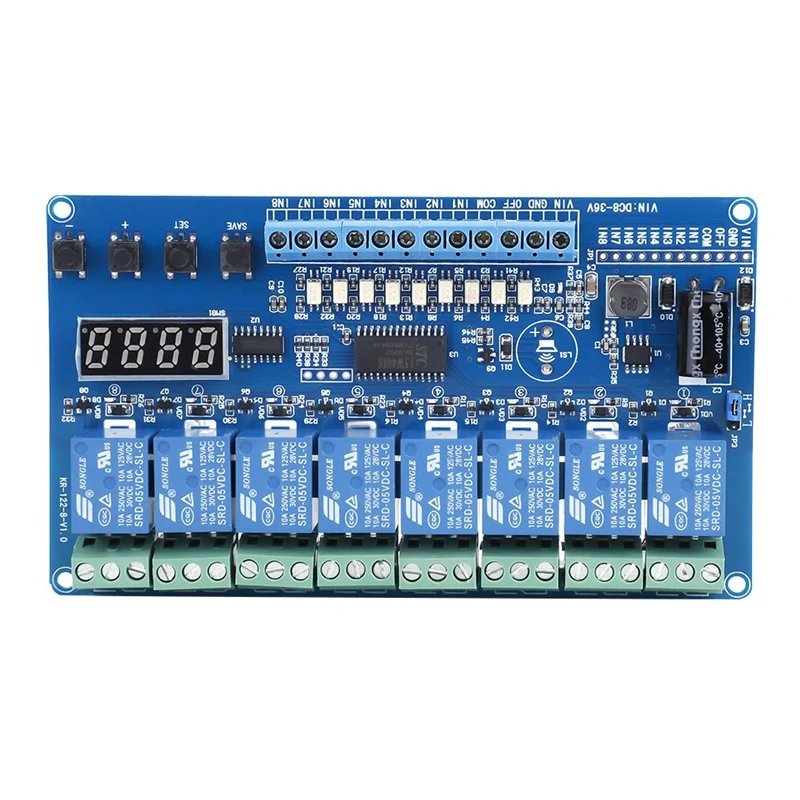 8-36V 8-Channel Multifunction Time Delay Relay Interface Board Module Optocoupler LED Bistable | Электроника