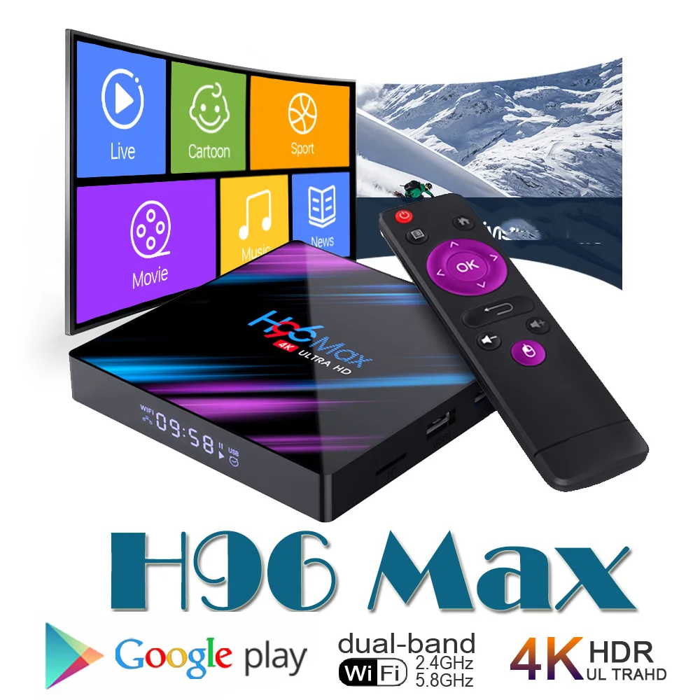 

Topsion Top-Box H96MAX Media-Player Bluetooth WIFI Google-Assistant RK3318 Android TP01 64GB 4core Youtube WIFI Android 9.0