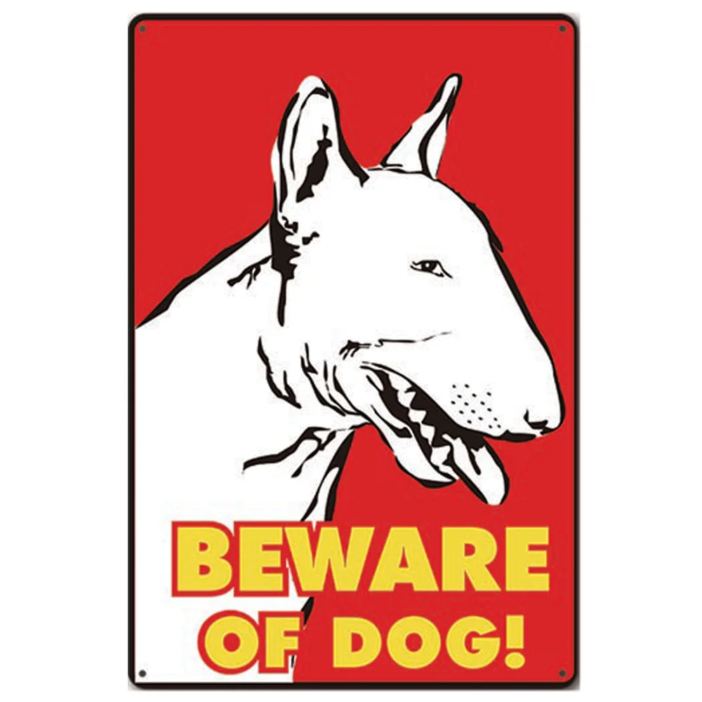Остерегайтесь собаки винтажные металлические оловянные знаки Предупреждение собака Ретро доска украшение стены - Цвет: RE1511