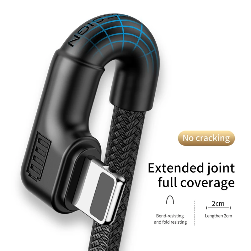 Baseus usb кабель для зарядки с двойным изгибом для iPhone 11 XS Max XR 8 Plus 2.4A быстрое зарядное устройство кабель для передачи данных USB шнур для зарядки