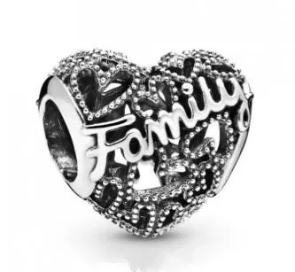 

Original 925 Sterling Silver Charm Family Blooming Heart Charm Beads Fit Women Pandora Bracelet & Necklace Diy Jewelry