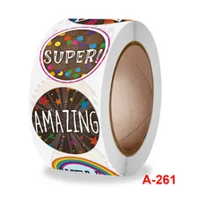 

500 Pieces / Roll of Kids Reward Stickers for Kids Well Done Excelent Sticker Classroom Teacher Cute Face Decoration UU Gift