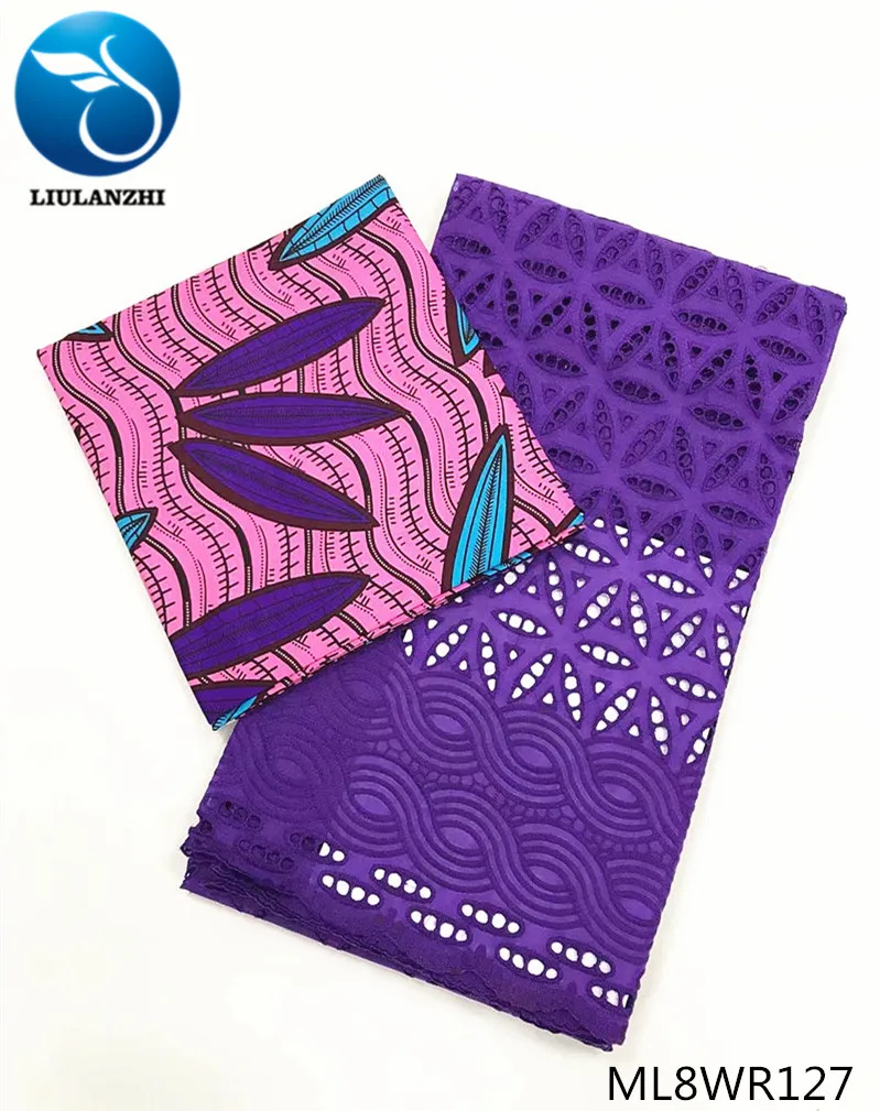 BEAUTIFICAL принты Анкара 3 ярдов Африканский воск+ 2,5 ярдов хлопок сухие шнурки Африканский хлопок набор тканей ML8WR117-135