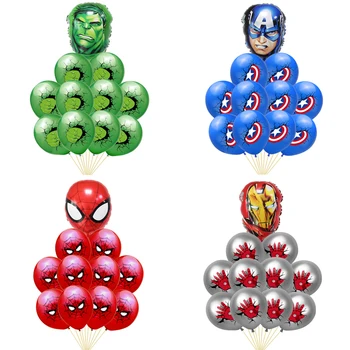 

New 1Set Spiderman Hulk Captain America Iron Man Latex Balloons The Avengers Superhero Ballons Birthday Party Decorations Toys