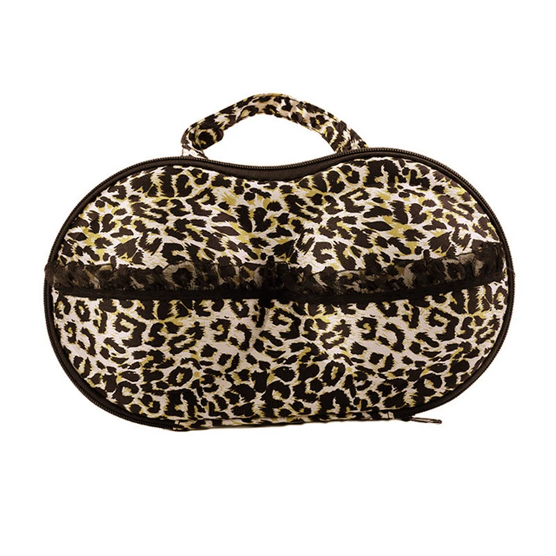 Leopard Женская сумка для бюстгальтера, портативная коробка для хранения нижнего белья и бюстгальтера, дорожная сумка для багажа, органайзер для хранения домашнего белья, чехол-Органайзер - Цвет: Leopard