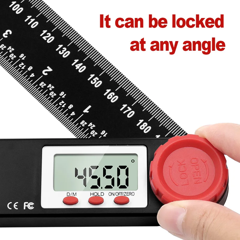 230mm 4in1 digital protractor angle ruler spirit level universal level ruler woodworking angle 360 degree angle protractor 4