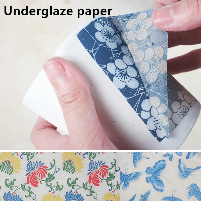 2PCSPotteryCeramicsClayTransferPaperUnderglazeColorfulFlowerPaperDIYJingdezhenHigh